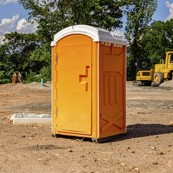 how often are the porta potties cleaned and serviced during a rental period in Goodells